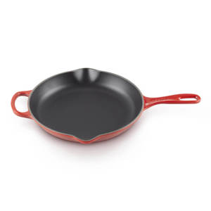 Le Creuset Signature Cerise Cast Iron Skillet with Metal Handle 26cm